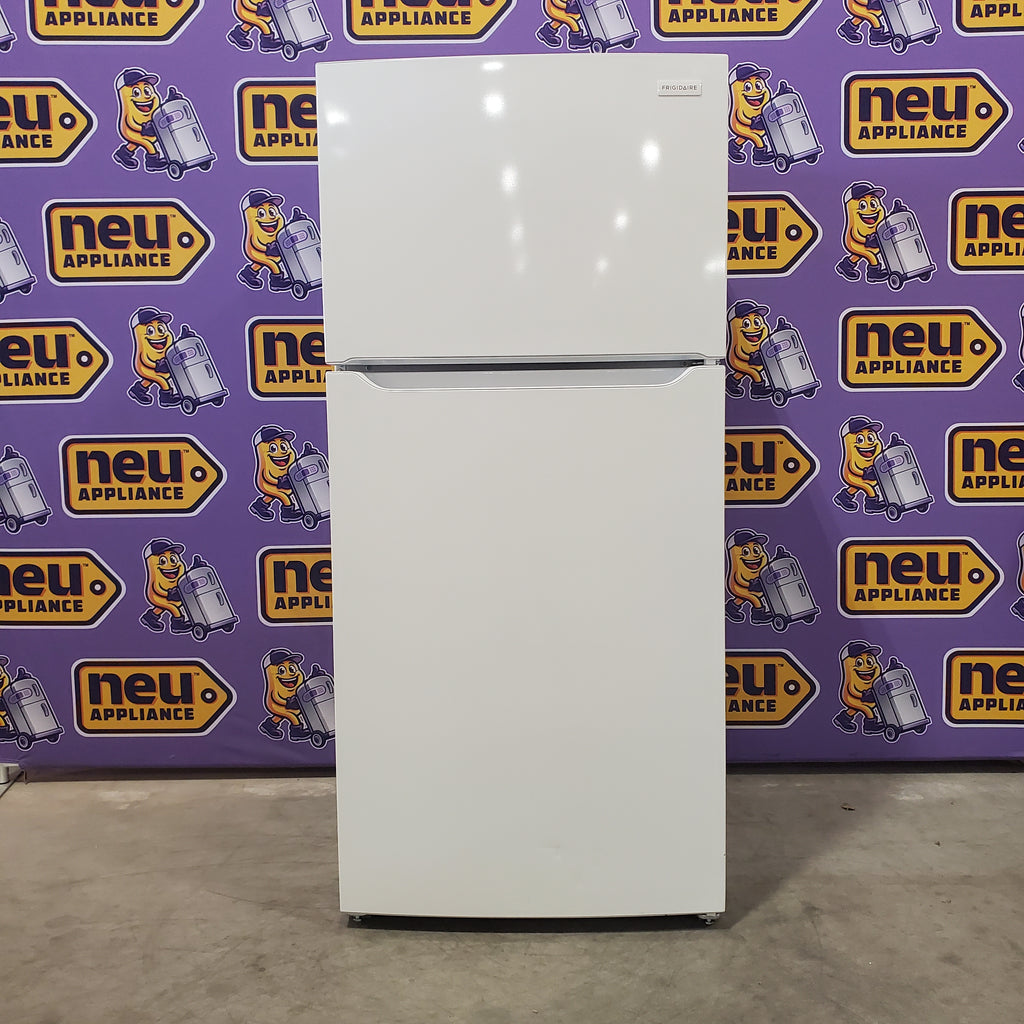 Frigidaire 30" Wide Garage Ready Top Freezer 18 Cu. Ft. Refrigerator with EvenTemp Cooling System and Spacious Interior Storage in White - 5SD200 - FFTR1814WW - Scratch & Dent (Minor)