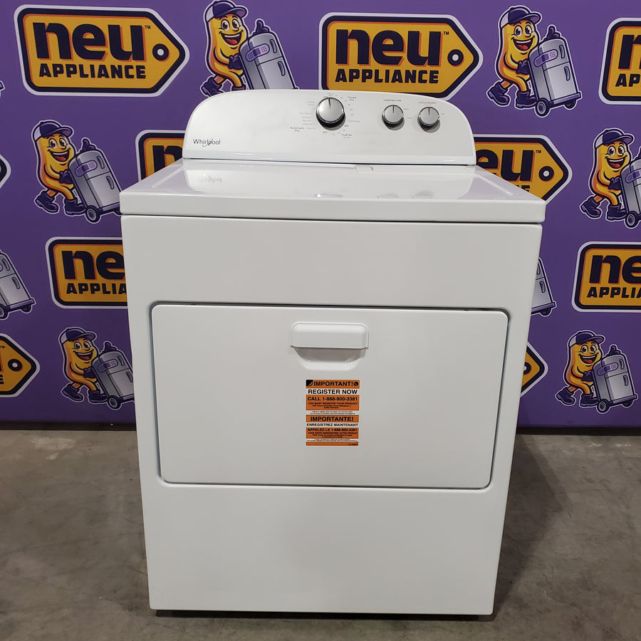 Whirlpool 3.8–3.9 Cu. Ft. Top Load Washer with 2 in 1 Removable Agitator and Soil Level Selection WTW4957PW - Scratch & Dent (Minor) and Whirlpool White Electric 7.0 Cu. Ft. Dryer with Auto Dry 16186 - WED4950HW - Scratch & Dent (Minor)