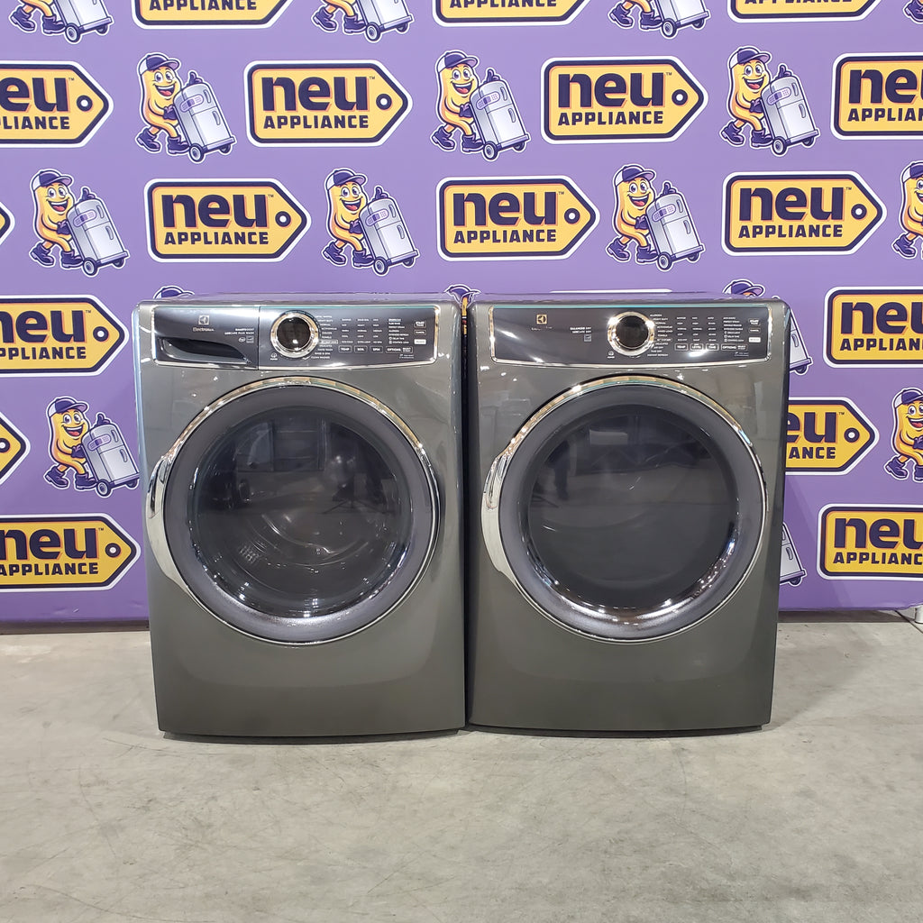 Pictures of Electrolux Titanium Front Load 4.5 Cu. Ft. Washer with Smartboost and Optic Whites Cycle ELFW7637AT - Scratch & Dent (Minor) and Electrolux Titanium 8.0 Cu. Ft. Dryer with Balanced Dry and Instant Refresh Cycle ELFE7637AT - Scratch & Dent (Minor) - Neu Appliance Outlet - Discount Appliance Outlet in Austin, Tx