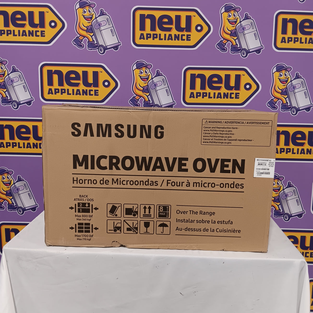 Samsung Bespoke 2.1 Cu. Ft. Over-the-Range Microwave with Sensor Cooking and Edge to Edge Glass Display in Matte Black Steel ME21DG6500MTAA - New in Box