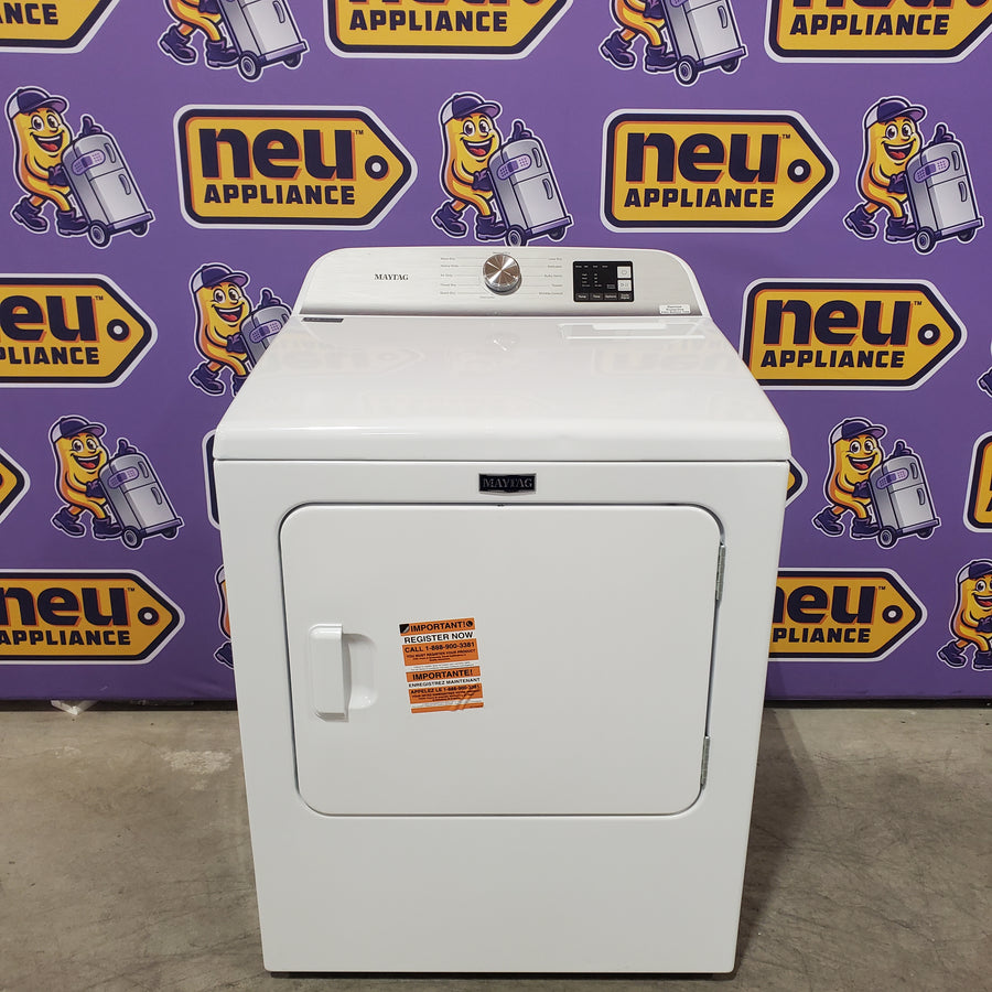Maytag Top Load 4.8 cu ft Washer with Deep Fill and Slow-Close Glass Lid MVW6200KW - Scratch & Dent (Moderate) and Maytag 7.0 cu ft Electric Dryer with Moisture Sensing and Quick Dry Cycle 16232 - MED6200KW - Scratch & Dent (Minor)