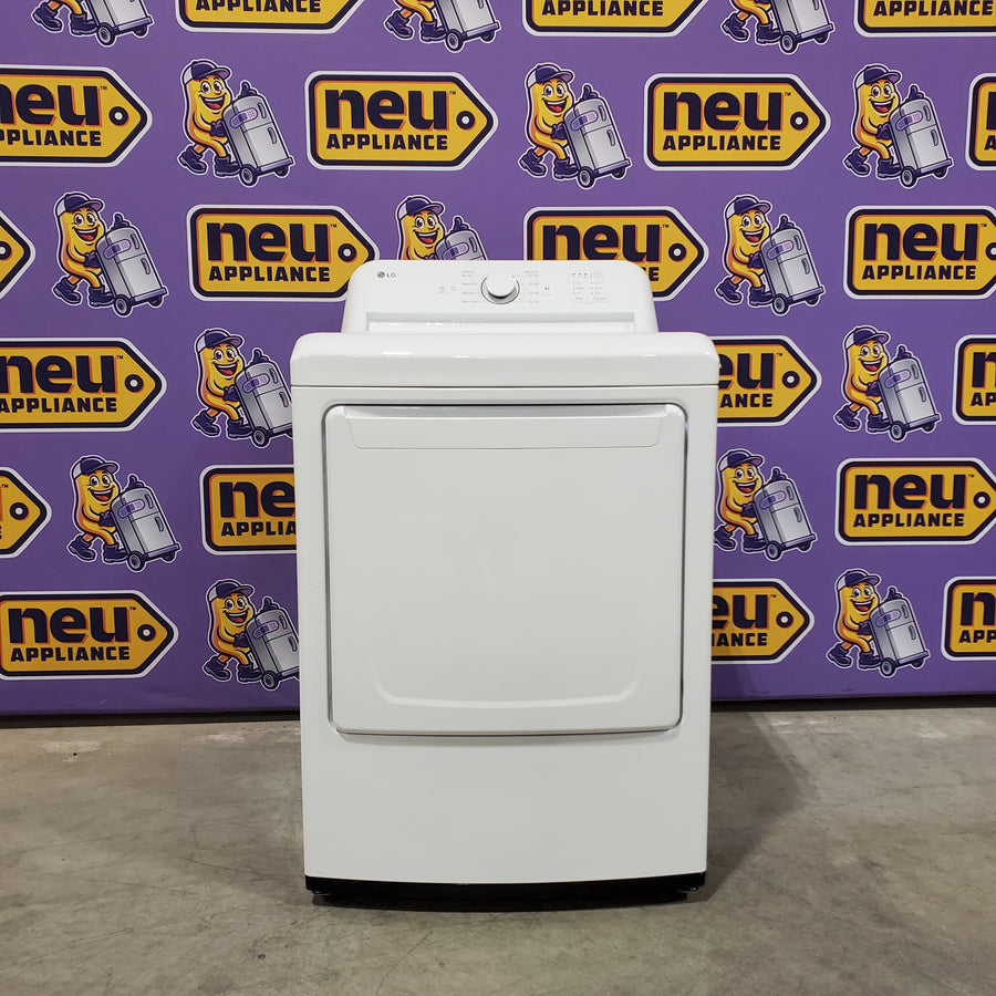 LG 7.3 Cu. Ft. Electric Rear Control Ultra Large Capacity Dryer in White with Sensor Dry 6SD102 - DLE6100W - Open Box