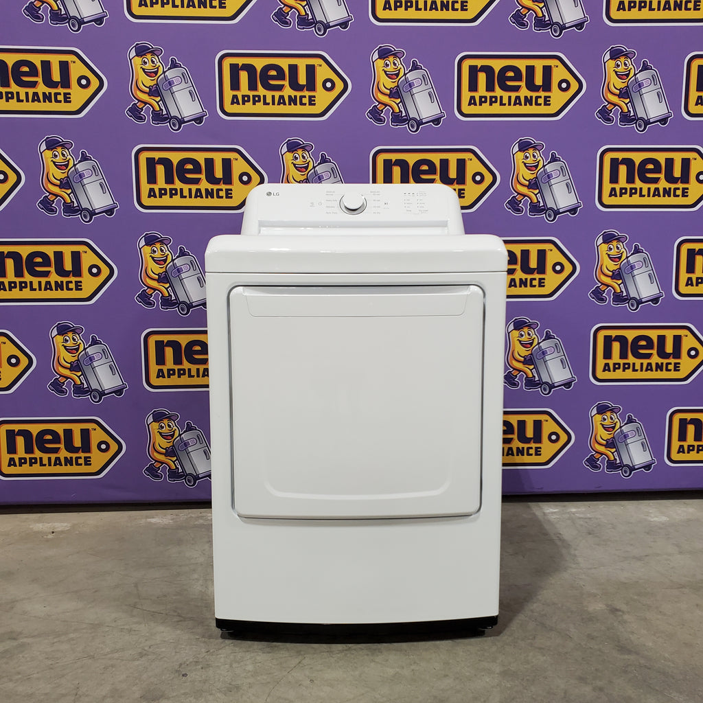 Pictures of LG 7.3 Cu. Ft. Electric Rear Control Ultra Large Capacity Dryer in White with Sensor Dry 6SD102 - DLE6100W - Open Box - Neu Appliance Outlet - Discount Appliance Outlet in Austin, Tx