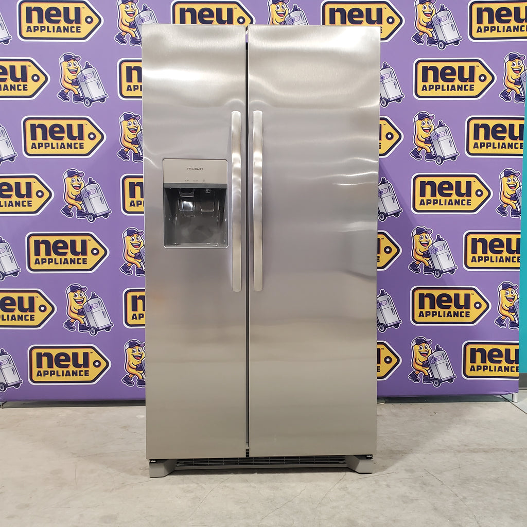 Pictures of Frigidaire Standard Depth 25.6 Cu. Ft. Side by Side 36" Refrigerator with a EvenTemp Cooling System FRSS26L3AF - Open Box - Neu Appliance Outlet - Discount Appliance Outlet in Austin, Tx