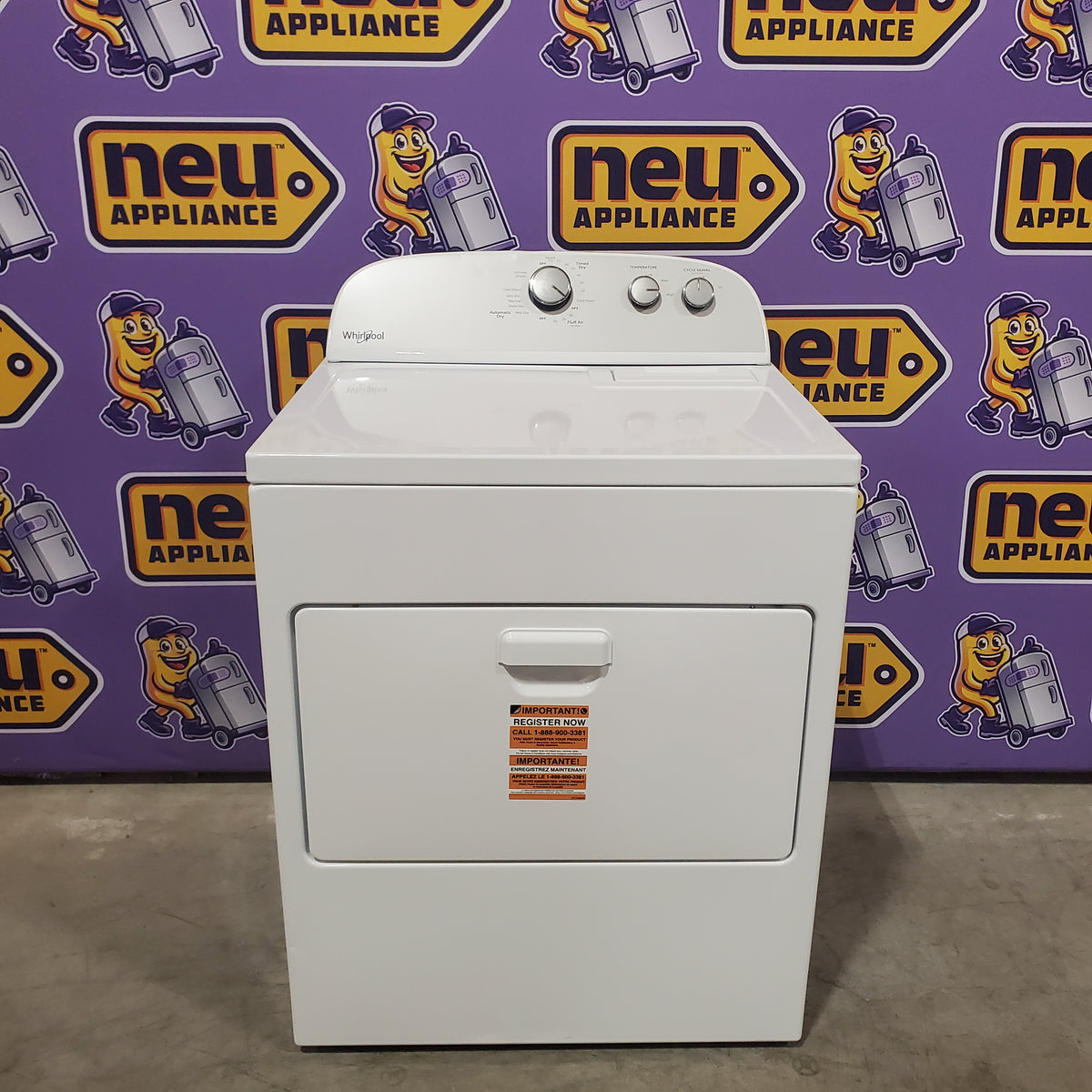 Whirlpool White Electric Extra Large 7.0 Cu. Ft. Dryer with Wrinkle Shield 30133SD144 - WED4815EW - Scratch & Dent (Minor)