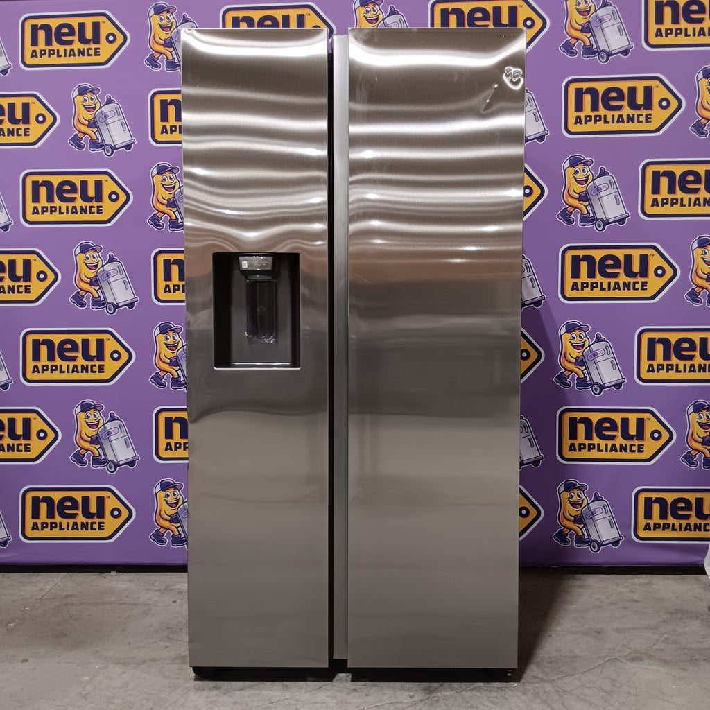 Pictures of Samsung 27.4-cu ft Side-by-Side Refrigerator with Ice Maker in Fingerprint Resistant Stainless Steel 25136SD638 - RS27T5200SR - Scratch & Dent (Moderate) - Neu Appliance Outlet - Discount Appliance Outlet in Austin, Tx