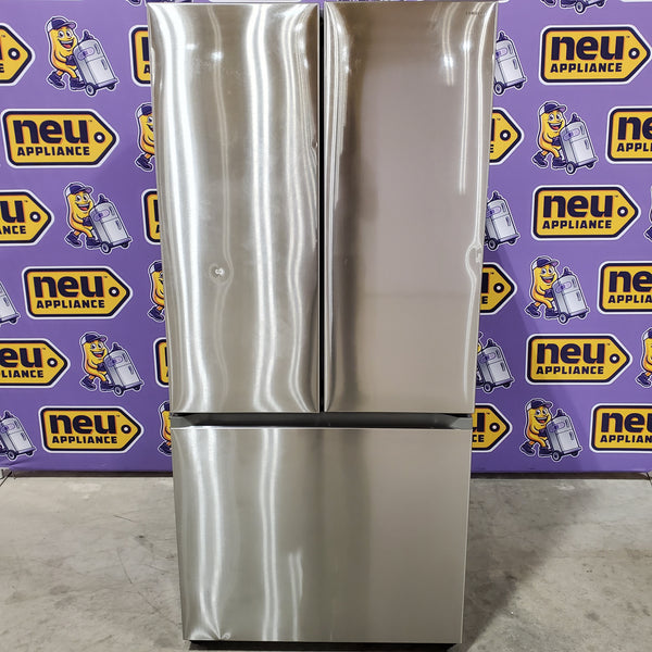 Samsung 25 cu. ft. 33" Wide Standard Depth 3-Door French Door Smart Refrigerator in Stainless Steel with Beverage Center and Dual Ice Maker 30132SD55 - RF25C5551SR - Scratch & Dent (Major)