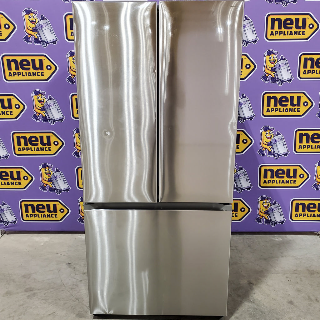 Samsung 25 cu. ft. 33" Wide Standard Depth 3-Door French Door Smart Refrigerator in Stainless Steel with Beverage Center and Dual Ice Maker 30132SD55 - RF25C5551SR - Scratch & Dent (Minor)