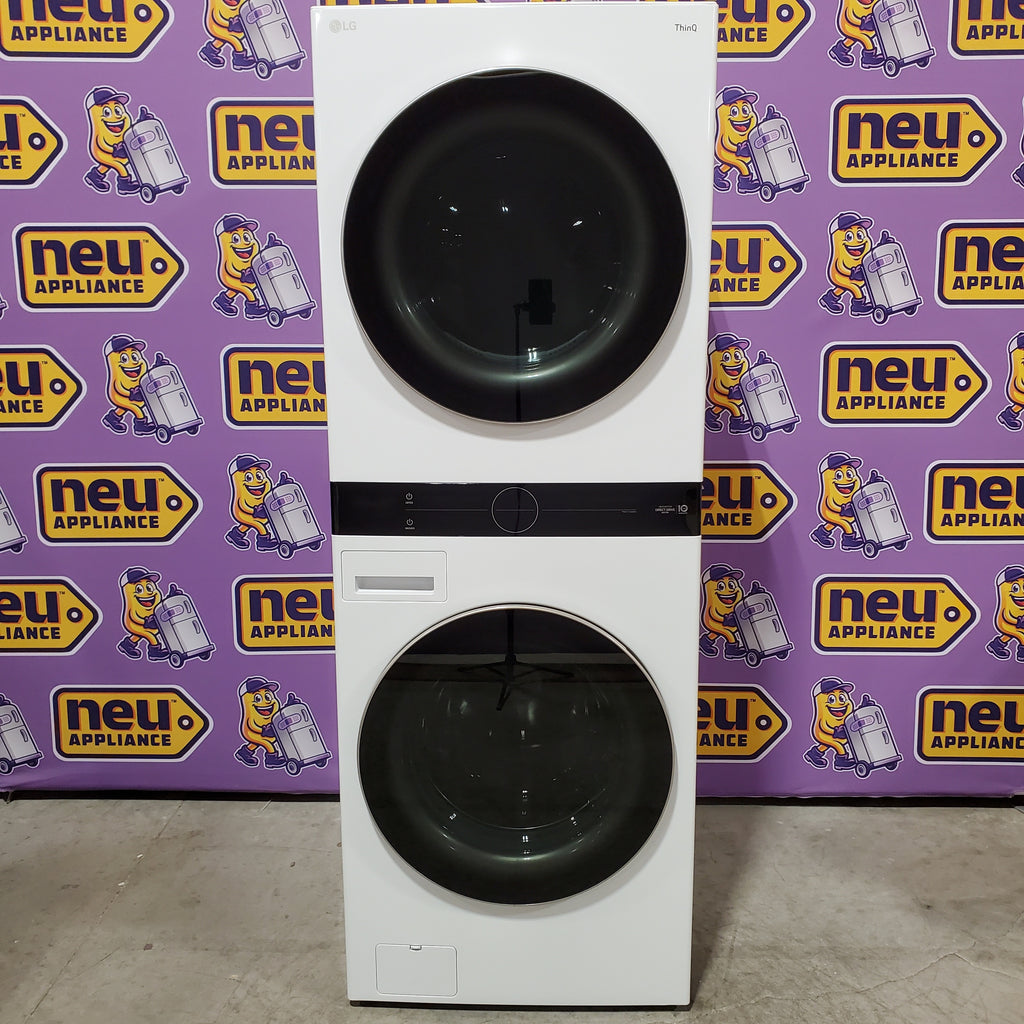 LG Front Load Wash Tower with Center Control 4.5 Cu. Ft. Washer and 7.4 Cu. Ft. Dryer 22131SD74 - WKE100HWA - Scratch & Dent (Minor)