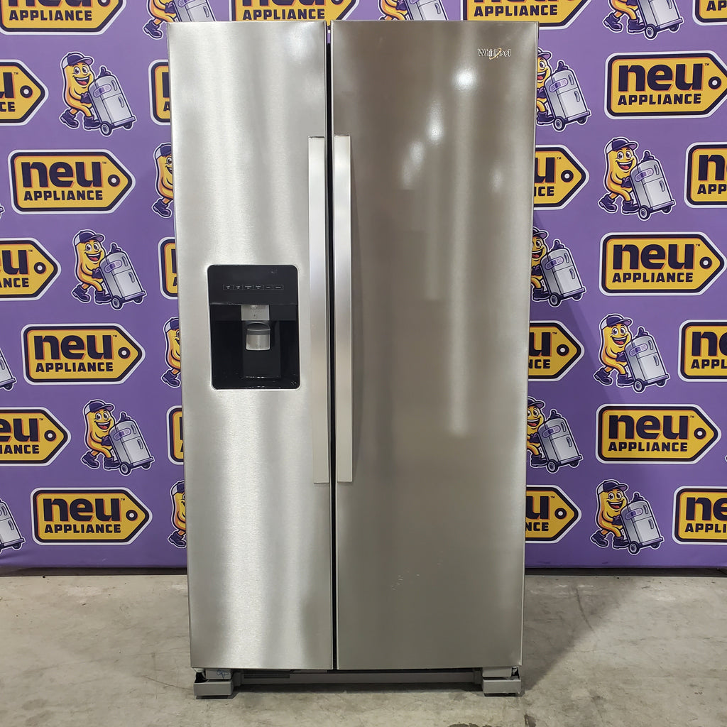 Pictures of Whirlpool 24 cu ft Capacity Side By Side Refrigerator with Ice and Water Dispenser in Fingerprint Resistant Stainless Steel 22SD022 - WRS315SDHZ - Scratch & Dent (Minor) - Neu Appliance Outlet - Discount Appliance Outlet in Austin, Tx