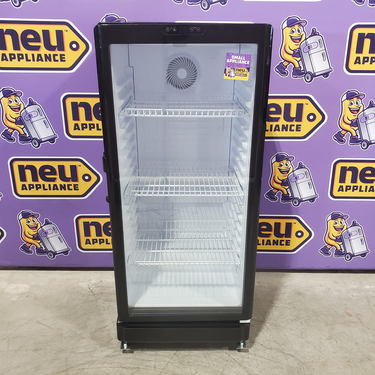 Euhomy 21.3 in. Single Zone 220-Cans Freestanding/Built-in Beverage Refrigerator Cooler in Black with LED Light, See-Thru Door 251312SD1026 - CDR002-6 - Scratch & Dent (Minor)