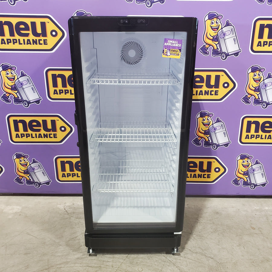 Euhomy 21.3 in. Single Zone 220-Cans Freestanding/Built-in Beverage Refrigerator Cooler in Black with LED Light, See-Thru Door 251312SD1026 - CDR002-6 - Scratch & Dent (Minor)