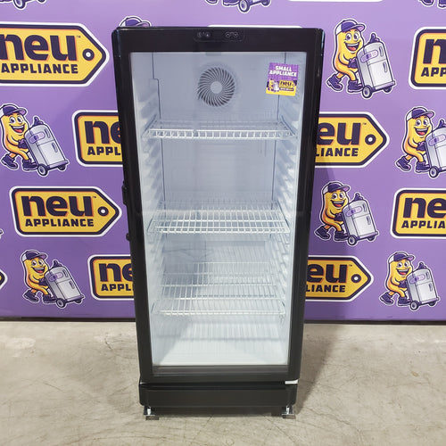 Euhomy 21.3 in. Single Zone 220-Cans Freestanding/Built-in Beverage Refrigerator Cooler in Black with LED Light, See-Thru Door 251312SD1026 - CDR002-6 - Scratch & Dent (Minor)