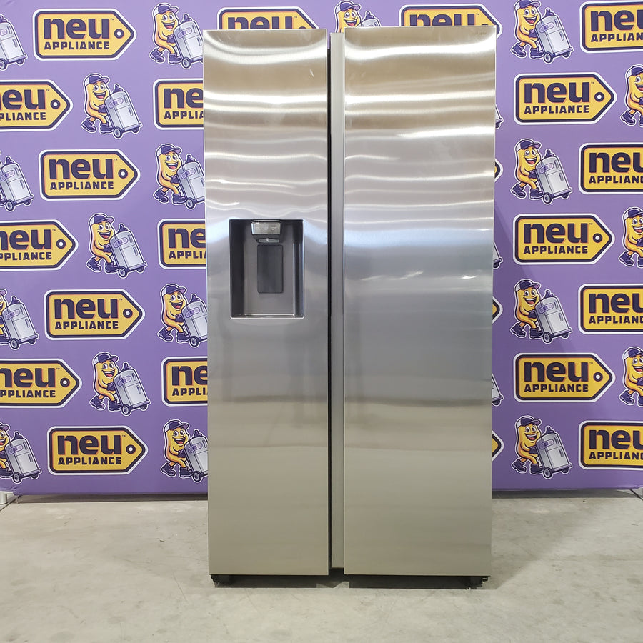 Samsung 27.4-cu ft Side-by-Side Refrigerator with Ice Maker (Fingerprint Resistant Stainless Steel)-RS27T5200SR-Open Box