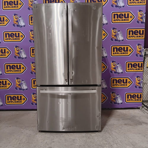 GE ENERGY STAR 27.0 Cu. Ft. Fingerprint Resistant Stainless Steel French-Door Refrigerator with Internal water dispenser and Icemaker 17SD156 - GNE27JYMFS - Scratch & Dent (Moderate)