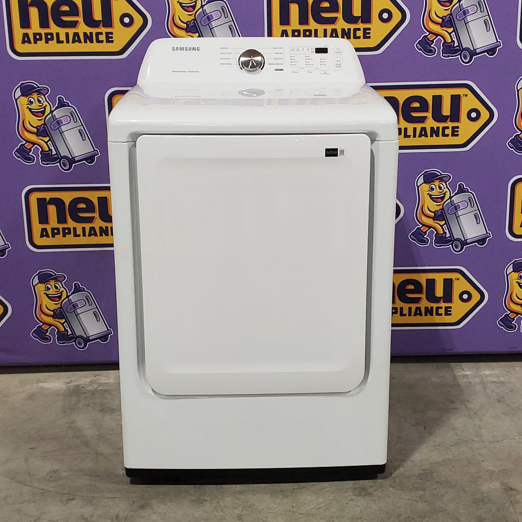 Pictures of Samsung 4.5 cu. ft. Top Load Washer with Vibration Reduction Technology+ in White WA45T3200AW - Open Box and Samsung 7.2 cu. ft. Electric Dryer with Sensor Dry in White 16125 - DVE45T3200W - Open Box - Neu Appliance Outlet - Discount Appliance Outlet in Austin, Tx
