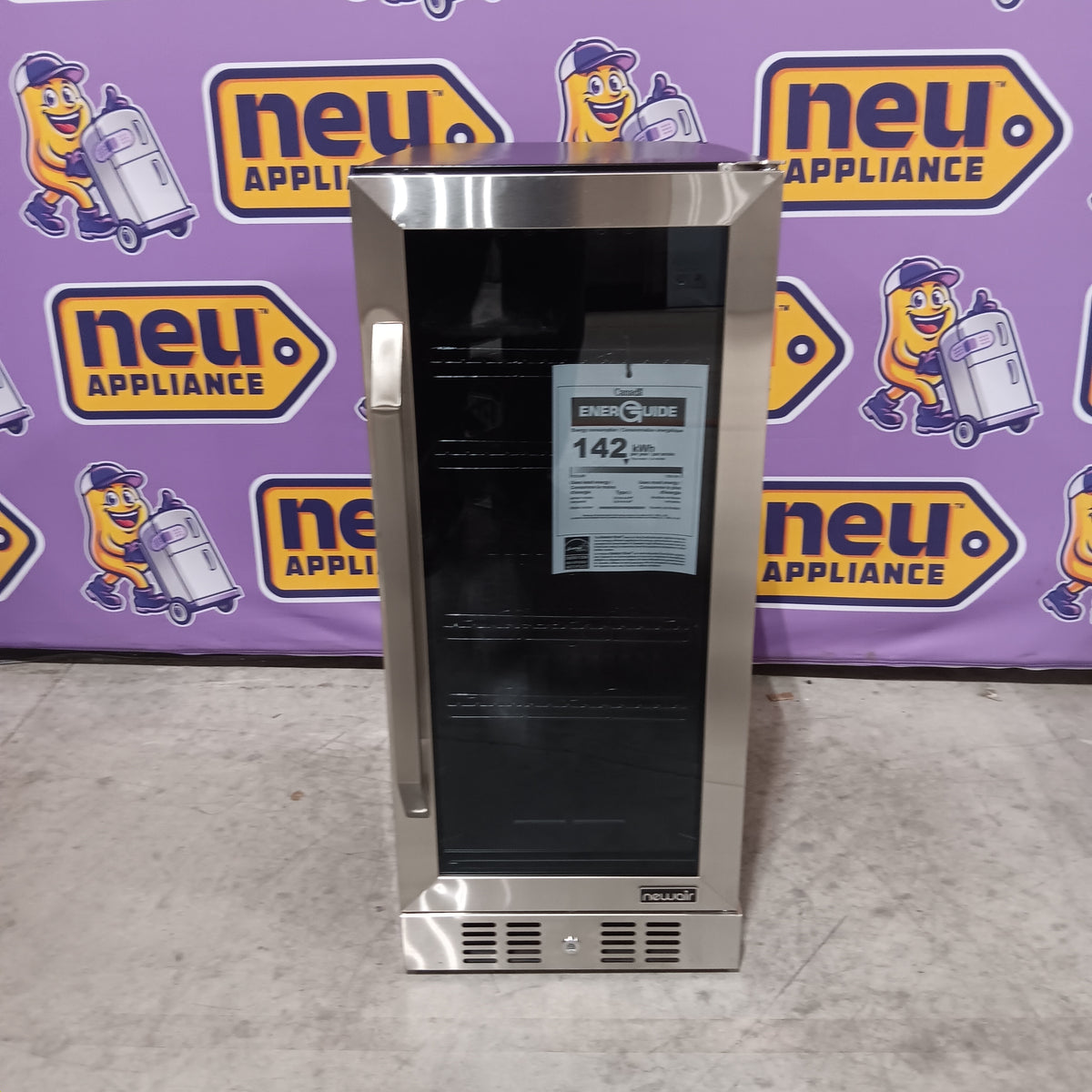 NewAir 15 in. FlipShelf 33 Wine Bottles & 80 Cans Built-in Beverage and Wine Cooler in Stainless Steel with Reversible Shelves SA628 - NWB060SS00 - Open Box