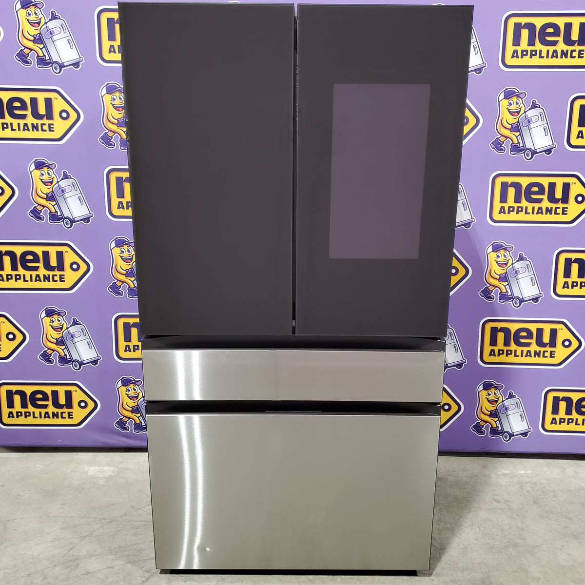 Samsung Bespoke Counter-Depth 22.5-cu ft 4 -Door Smart Compatible French Door Refrigerator with Dual Ice Maker with Water Dispenser and Door within Door in Stainless Steel ENERGY STAR Certified 30133SD138 - RF23BB8900QK - Scratch & Dent (Minor)