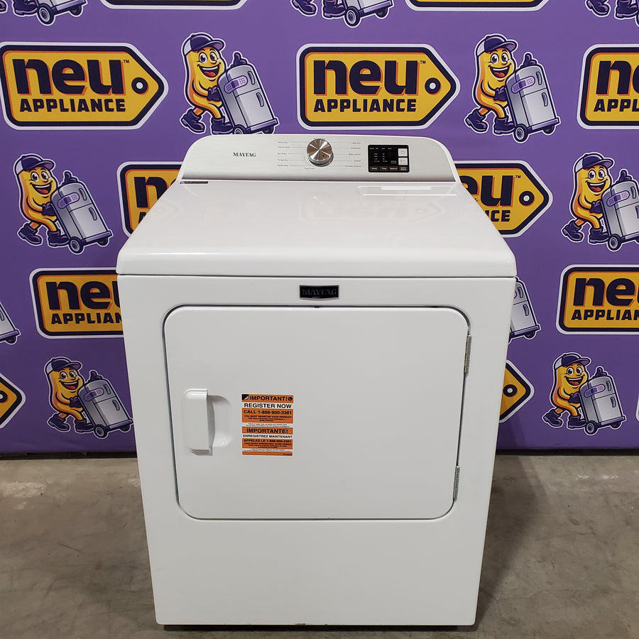 Maytag Top Load 4.8 cu ft Washer with Deep Fill and Slow-Close Glass Lid MVW6200KW - Scratch & Dent (Minor) and Maytag 7.0 cu ft Electric Dryer with Moisture Sensing and Quick Dry Cycle 16200 - MED6200KW - Scratch & Dent (Moderate)