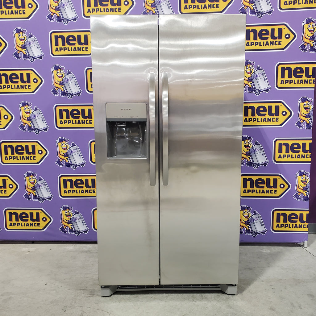 Frigidaire 22 Cu. Ft. Counter-Depth Side-by-Side Refrigerator in Stainless Steel 20131SD194 - FRSC2333AS - Scratch & Dent (Moderate)