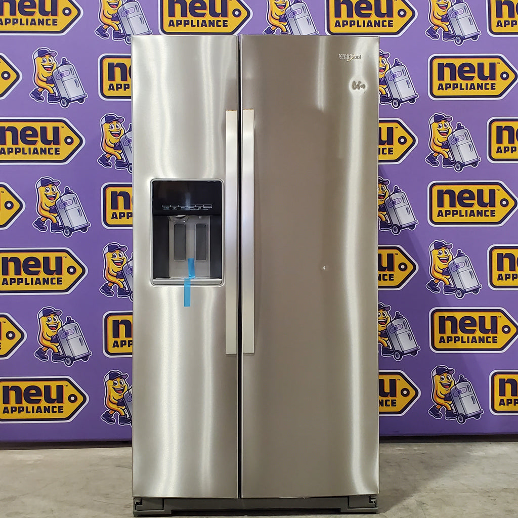 Pictures of Whirlpool Counter Depth 20.6 cu. ft. Side by Side Refrigerator in Fingerprint-Resistant Stainless Steel with In Door Ice and Water Dispenser WRS571CIHZ Scratch & Dent - Minor - Neu Appliance Outlet - Discount Appliance Outlet in Austin, Tx