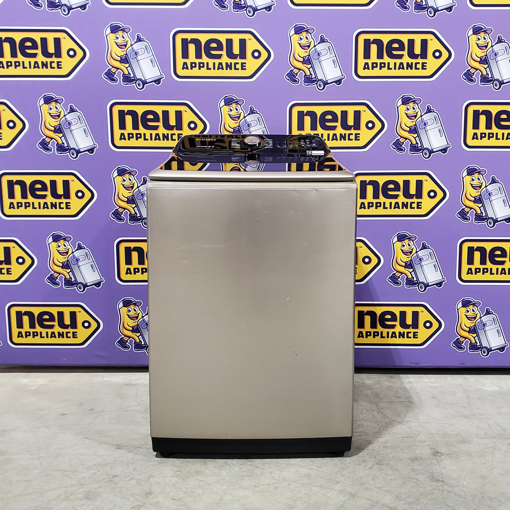 Pictures of Samsung 5.0 cu. ft. High Efficiency Top Load Washer with Active WaterJet in Champagne 1CR03095 - WA50T5300AC - Certified Refurbished - Neu Appliance Outlet - Discount Appliance Outlet in Austin, Tx