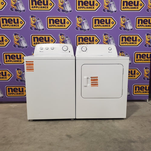 Amana 3.8 Cu. Ft. Top Load Washer with High Efficiency Agitator NTW4519JW - Scratch & Dent (Minor) and Amana 6.5 Cu. Ft. Electric Dryer with Wrinkle Prevent Option 16053 - NED4655EW - Open Box