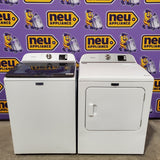 Maytag Top Load 4.8 cu ft Washer with Deep Fill and Slow-Close Glass Lid MVW6200KW - Scratch & Dent (Minor) and Maytag 7.0 cu ft Electric Dryer with Moisture Sensing and Quick Dry Cycle 16241 - MED6200KW - Scratch & Dent (Moderate)
