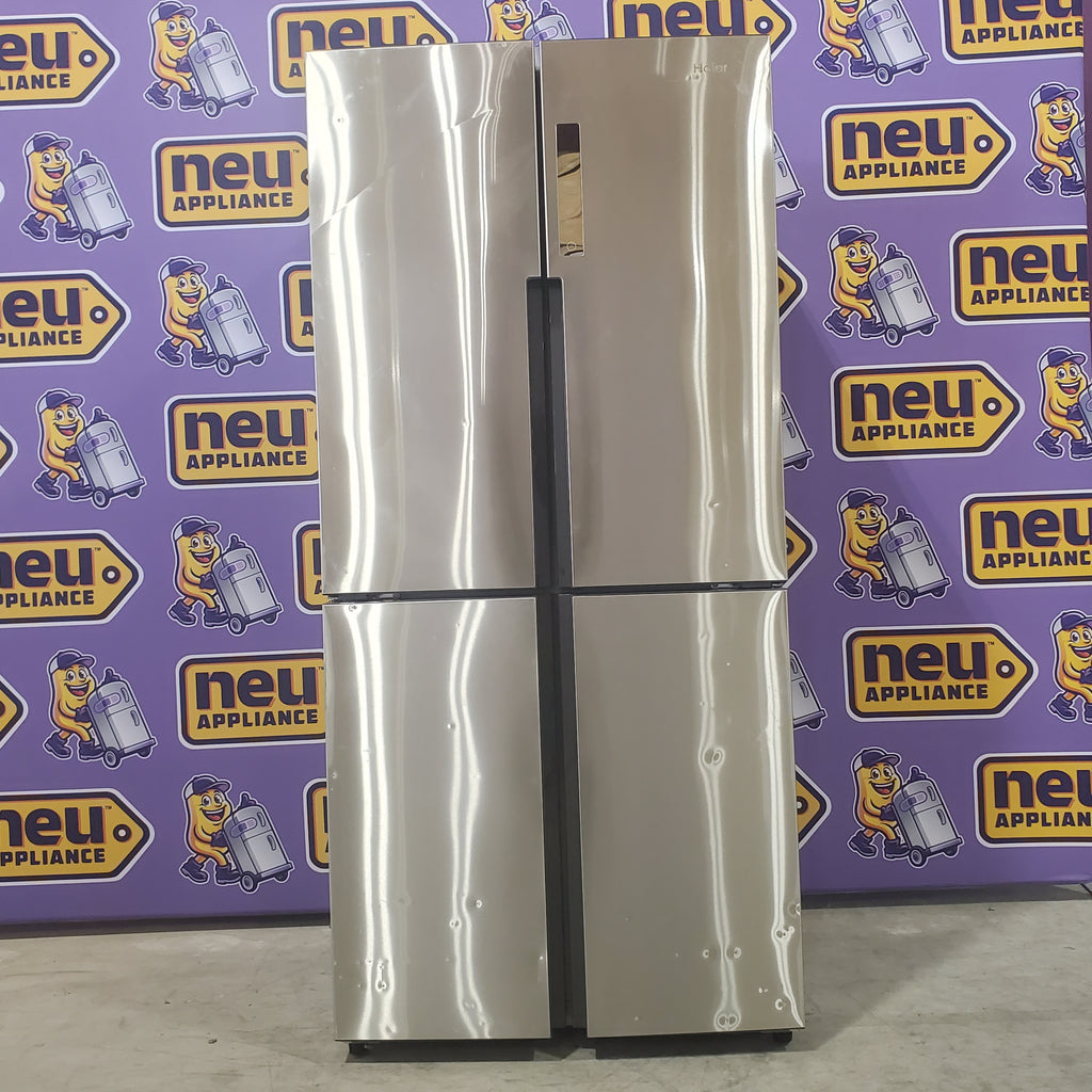 Pictures of 33" Wide Haier ENERGY STAR 16.4 Cu. Ft. Quad Door Counter Depth Refrigerator - Certified Refurbished - Neu Appliance Outlet - Discount Appliance Outlet in Austin, Tx