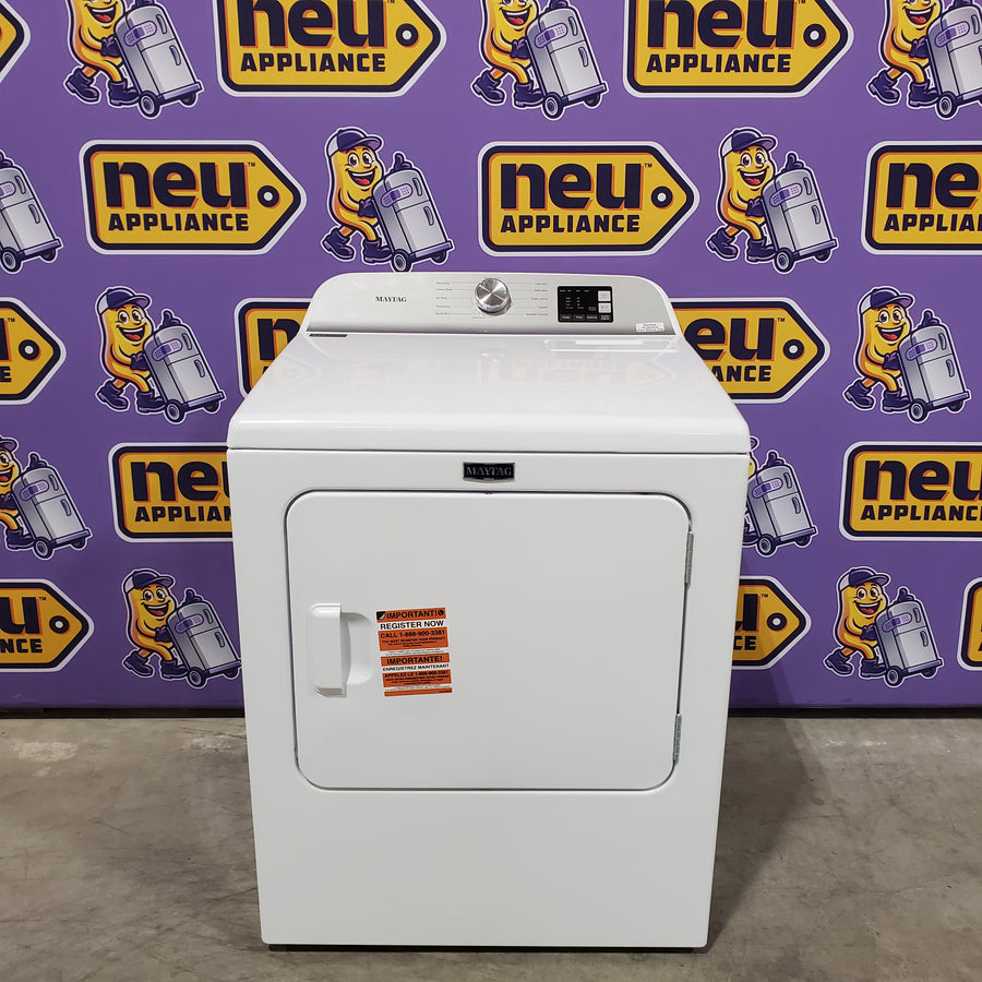 Maytag Top Load 4.8 cu ft Washer with Deep Fill and Slow-Close Glass Lid MVW6200KW - Scratch & Dent (Minor) and Maytag 7.0 cu ft Electric Dryer with Moisture Sensing and Quick Dry Cycle 16216 - MED6200KW - Scratch & Dent (Minor)