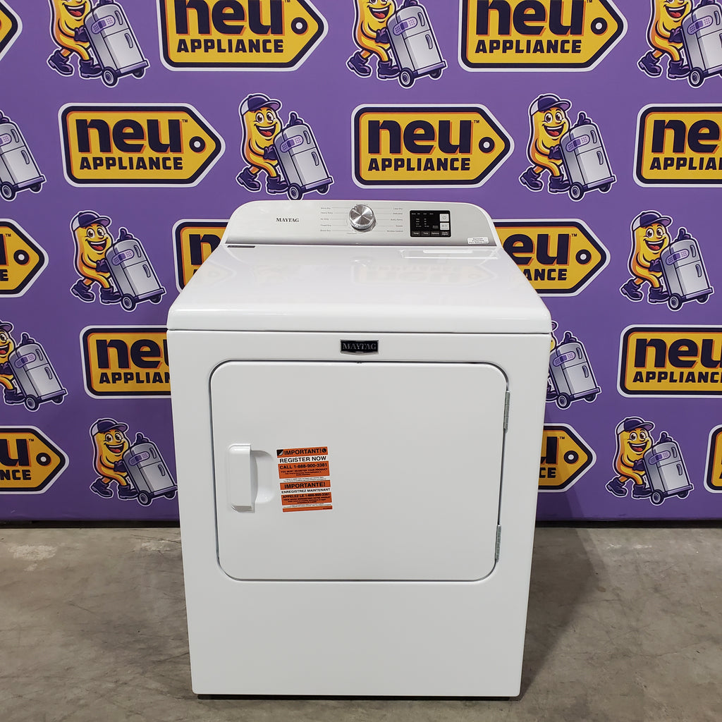 Pictures of Maytag Top Load 4.8 cu ft Washer with Deep Fill and Slow-Close Glass Lid MVW6200KW - Scratch & Dent (Minor) and Maytag 7.0 cu ft Electric Dryer with Moisture Sensing and Quick Dry Cycle 16216 - MED6200KW - Scratch & Dent (Minor) - Neu Appliance Outlet - Discount Appliance Outlet in Austin, Tx
