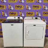Maytag Top Load 4.8 cu ft Washer with Deep Fill and Slow-Close Glass Lid MVW6200KW - Scratch & Dent (Minor) and Maytag 7.0 cu ft Electric Dryer with Moisture Sensing and Quick Dry Cycle 16221 - MED6200KW - Scratch & Dent (Moderate)