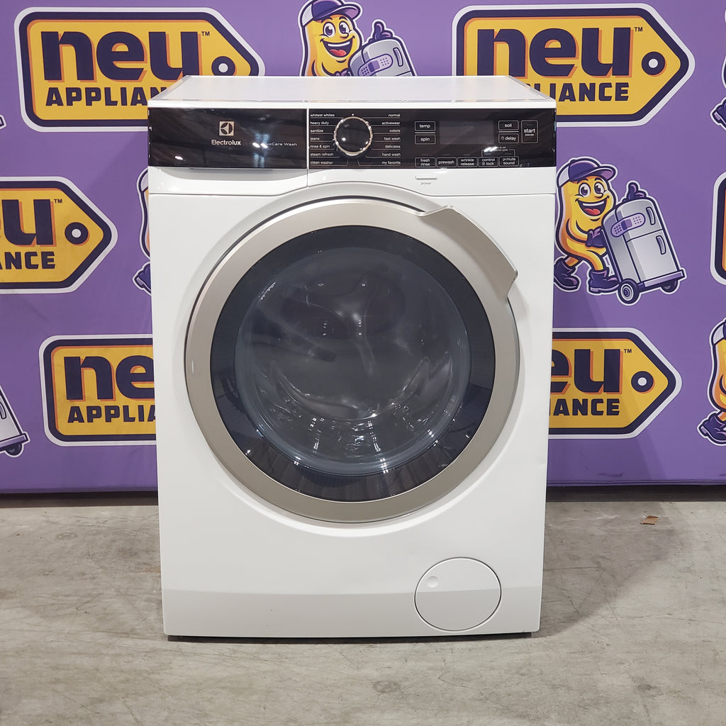 Electrolux 24" Wide Compact Front Load 2.4 cu ft Washer with LuxCare Wash System and Steam Refresh Cycle ELFW4222AW - Scratch & Dent (Minor) and Electrolux 24" 4.0 cu. ft. Compact Electric Dryer 15033 - ELFE4222AW - Scratch & Dent (Minor)