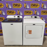 Maytag Top Load 4.8 cu ft Washer with Deep Fill and Slow-Close Glass Lid MVW6200KW - Scratch & Dent (Minor) and Maytag 7.0 cu ft Electric Dryer with Moisture Sensing and Quick Dry Cycle 16203 - MED6200KW - Scratch & Dent (Minor)