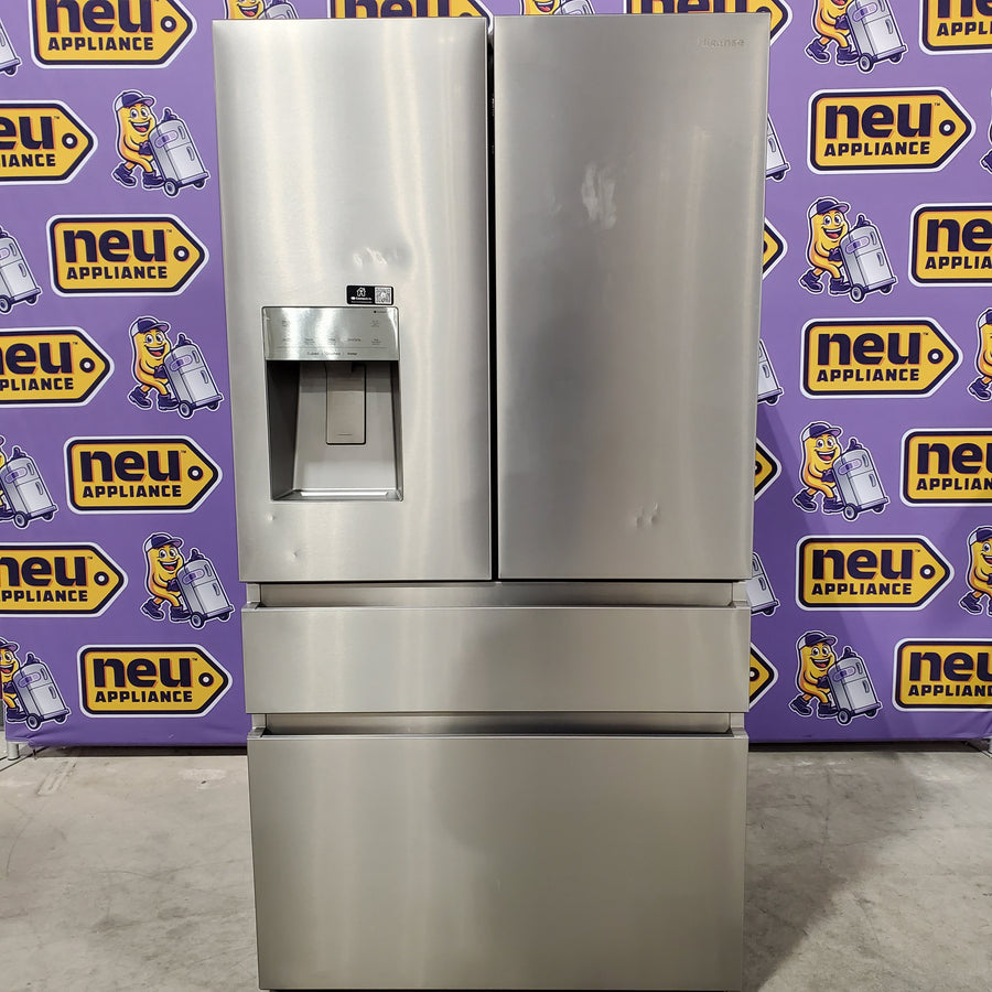 Hisense PureFlat 25.6-cu ft 4-Door Smart French Door ENERGY STAR Refrigerator in Stainless Steel with Ice Maker, Water and Ice Dispenser 6SD131 - HRM260N6TSE - Scratch & Dent (Minor)
