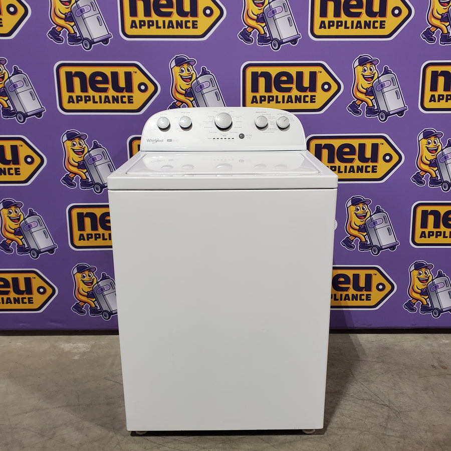 Whirlpool 3.8–3.9 Cu. Ft. Top Load Washer with 2 in 1 Removable Agitator and Soil Level Selection WTW4957PW - Scratch & Dent (Minor) and Whirlpool White Electric 7.0 Cu. Ft. Dryer with Auto Dry 16186 - WED4950HW - Scratch & Dent (Minor)