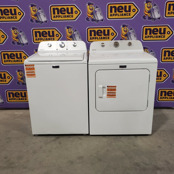 Maytag 4.5 cu. ft. Capacity Top Load Washer with Power™ Agitator and Deep Fill MVW4505MW - Scratch & Dent (Minor) and Maytag 7.0 cu. ft. Capacity Top Load Electric Wrinkle Prevent Dryer 16119 - MED4500MW - Open Box