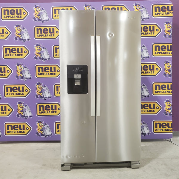 Whirlpool Side By Side 36 In. Wide Refrigerator with Can Caddy and Frameless Glass Shelves WRS325SDHZ - Scratch and Dent (Moderate)