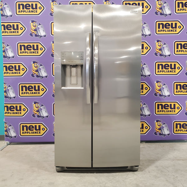Smudge Proof Stainless Steel ENERGY STAR Frigidaire Gallery 25.6 cu. ft. Side by Side Refrigerator with Exterior Water and Ice Dispenser - Scratch & Dent - (Minor)