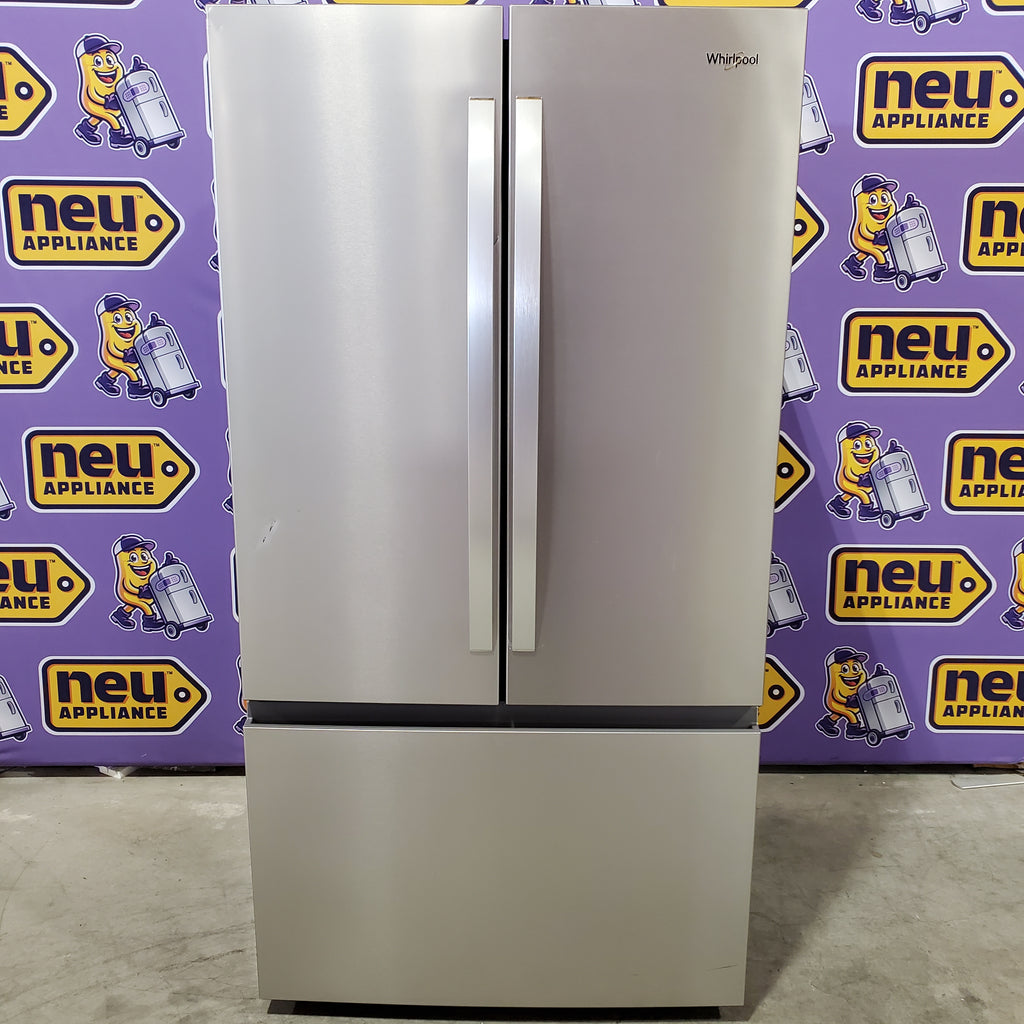 Whirlpool 31 cu. ft. Standard Depth French Door Refrigerator in Fingerprint Resist Stainless Finish w/ Interior Dispenser 22133SD213 - WRFF3336SZ - Scratch & Dent (Moderate)