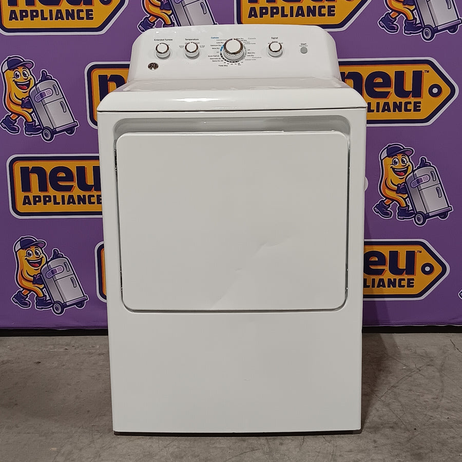 GE White Top Load 4.0 Cu. Ft. Capacity Washer with Stainless Steel Wash Basket GTW325ASWWW - New in Box and GE White Electric 7.2 Cu. Ft. Dryer with Aluminized Alloy Drum 16239 - GTD42EASJWW - Certified Refurbished