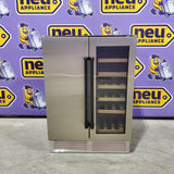 Nipus 24 in. Built-in Dual Zone 18 Bottle and 80 Can Wine and Beverage Cooler with Four Door Handles Wine Fridge in Silver 251312SD1029 - NPDUAL01 - Open Box