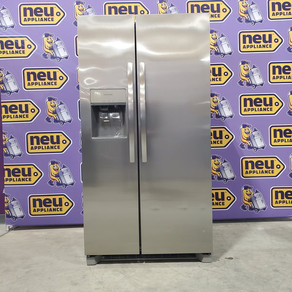 Frigidaire 25.6-cu ft Side-by-Side Refrigerator with Ice Maker (Fingerprint Resistant Stainless Steel) ENERGY STAR-FRSS26L3AF-Scratch and Dent( Minor)