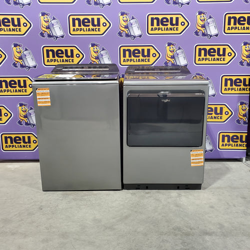 Whirlpool Chrome Shadow Top Load 5.2 Cu. Ft. Washer with Removable Agitator WTW8127LC - Scratch & Dent (Minor) and Whirlpool Chrome Shadow Electric 7.4 Cu. Ft. Dryer with Moisture Sensor 16063 - WED8127LC - Scratch and Dent (Minor)