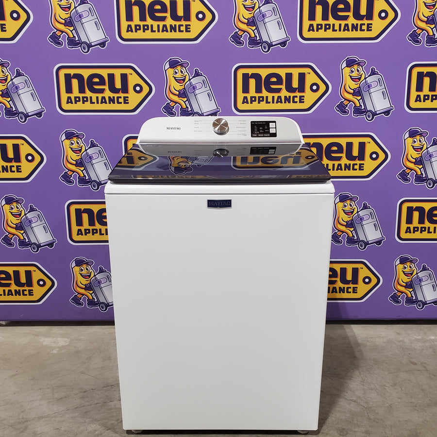 Maytag Top Load 4.8 cu ft Washer with Deep Fill and Slow-Close Glass Lid MVW6200KW - Scratch & Dent (Minor) and Maytag 7.0 cu. ft Top Load Gas Dryer with Moisture Sensing 16223 - MGD6200KW - Scratch and Dent (Moderate)