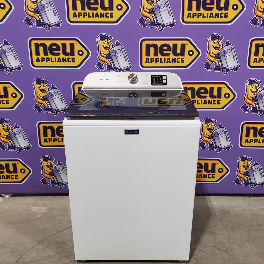 Maytag Top Load 4.8 cu ft Washer with Deep Fill and Slow-Close Glass Lid MVW6200KW - Scratch & Dent (Minor) and Maytag 7.0 cu ft Electric Dryer with Moisture Sensing and Quick Dry Cycle 16241 - MED6200KW - Scratch & Dent (Moderate)