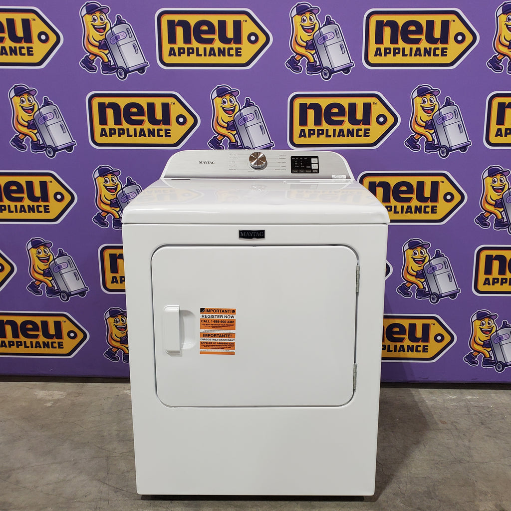 Pictures of Maytag Top Load 4.8 cu ft Washer with Deep Fill and Slow-Close Glass Lid MVW6200KW - Scratch & Dent (Minor) and Maytag 7.0 cu ft Electric Dryer with Moisture Sensing and Quick Dry Cycle 16162 - MED6200KW - Scratch & Dent (Minor) - Neu Appliance Outlet - Discount Appliance Outlet in Austin, Tx