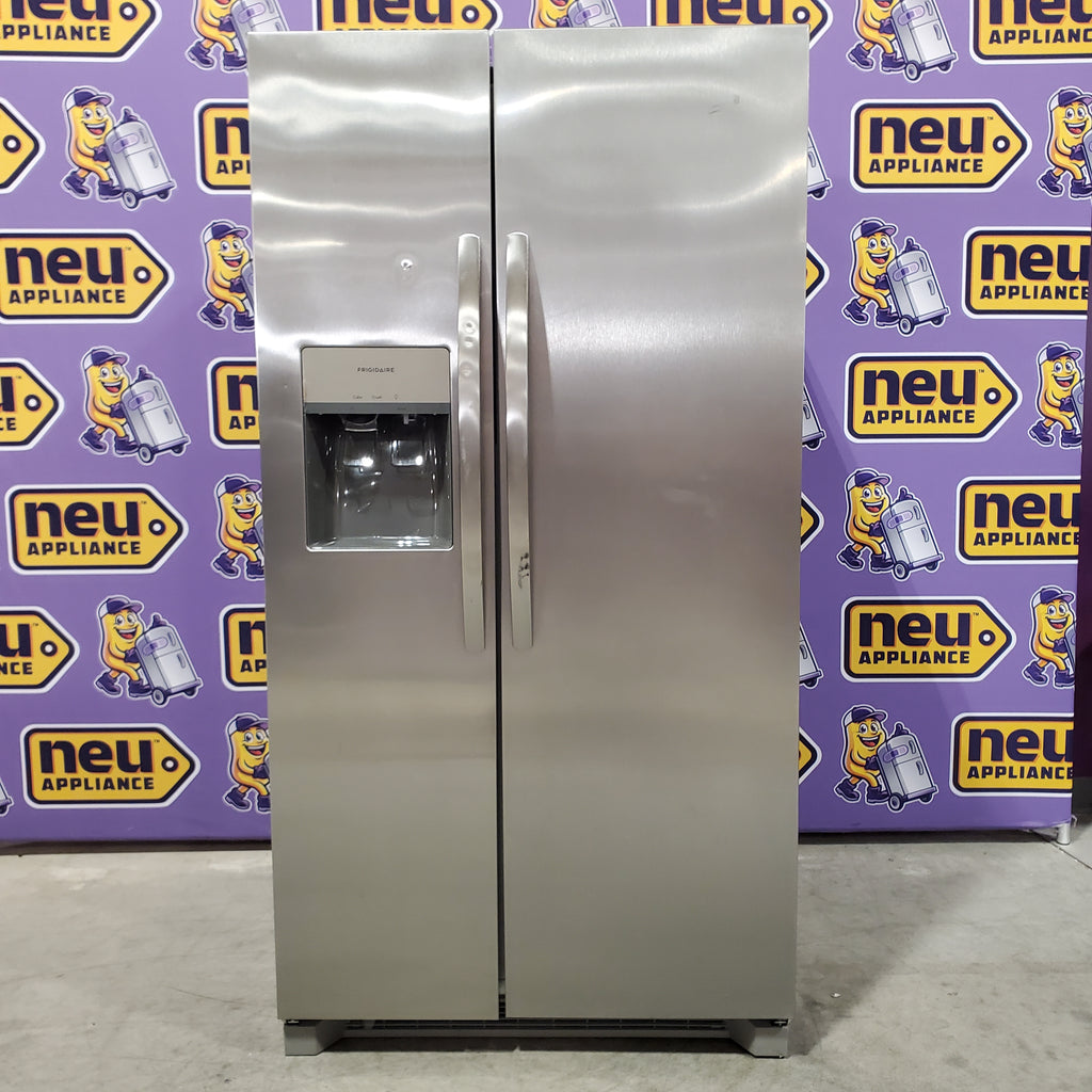 Frigidaire 25.6 cu. ft. ENERGY STAR Side by Side Refrigerator with Exterior Water and Ice Dispenser in Stainless Steel 3SD967 - FRSS2623AS - Scratch & Dent (Moderate)