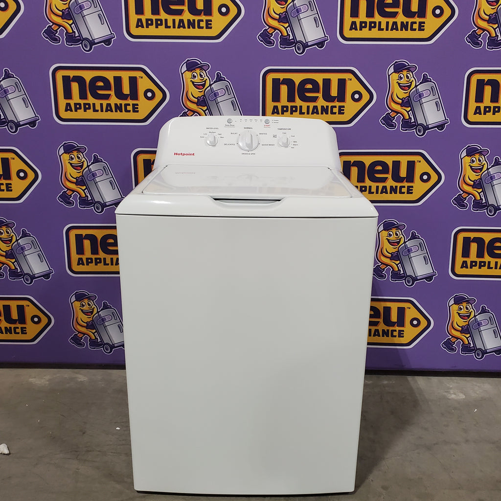 Hotpoint® 4.0 cu. ft. Capacity Washer with Cold Plus and Water Level Control HTW265ASWWW - Scratch & Dent (Minor) and Hotpoint 6.2 cu. ft. Capacity Electric Dryer with Up To 120 ft. Venting and Shallow Depth 16180 - HTX26EASWWW - Scratch & Dent (Minor)