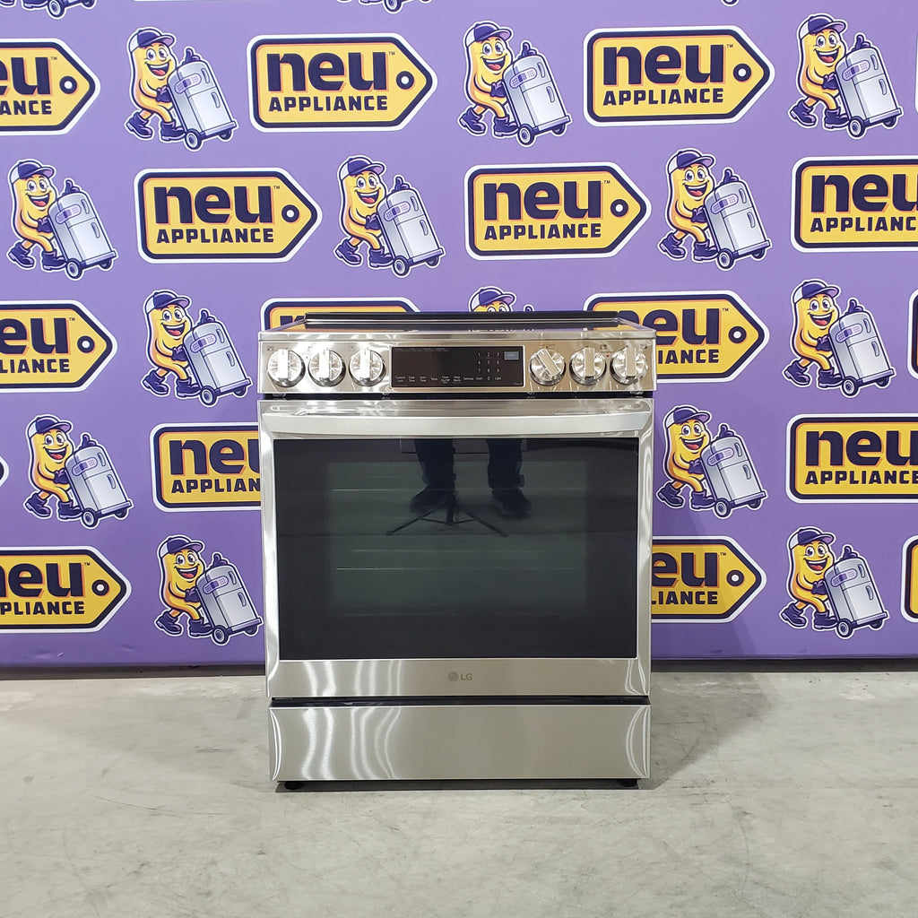 Pictures of LG 6.3 cu. ft. Smart Wi-Fi Enabled ProBake Convection® InstaView® Electric Slide-In Range with Air Fry LSEL6335FE - Open Box - Neu Appliance Outlet - Discount Appliance Outlet in Austin, Tx